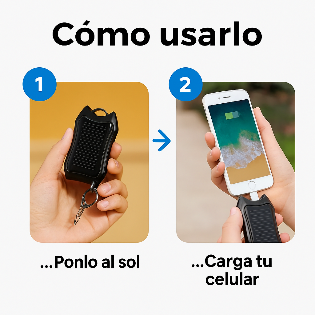 Llavero Cargador Solar: Energía de Emergencia Siempre Contigo