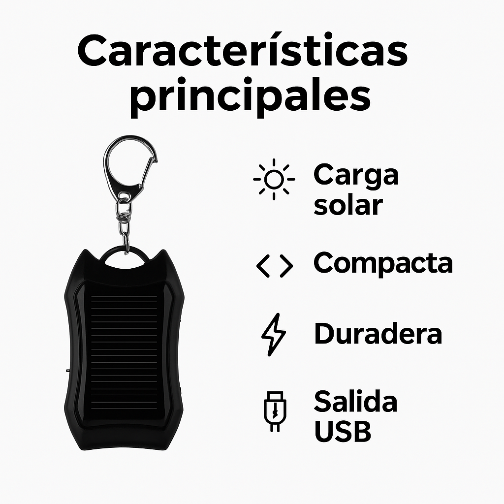 Llavero Cargador Solar: Energía de Emergencia Siempre Contigo