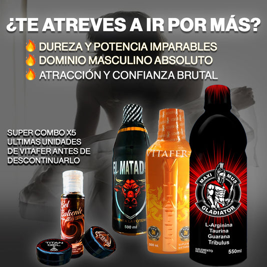 Combo Alfa X6® – Viltalfer + Gladiathor + Matador + Titan Gel.