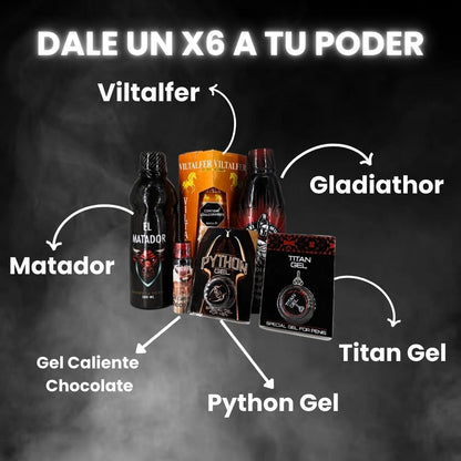 Combo Alfa X6® – Viltalfer + Gladiathor + Matador + Titan Gel.